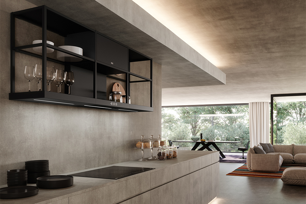 De nieuwe Maris Modular: een flexibele afzuigkap met opbergruimte en verlichting voor elke keukencontext